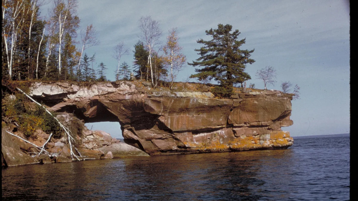 Apostle Islands - A natural sea cave arch along the Lake Superior shoreline, Apostle Islands National Lakeshore