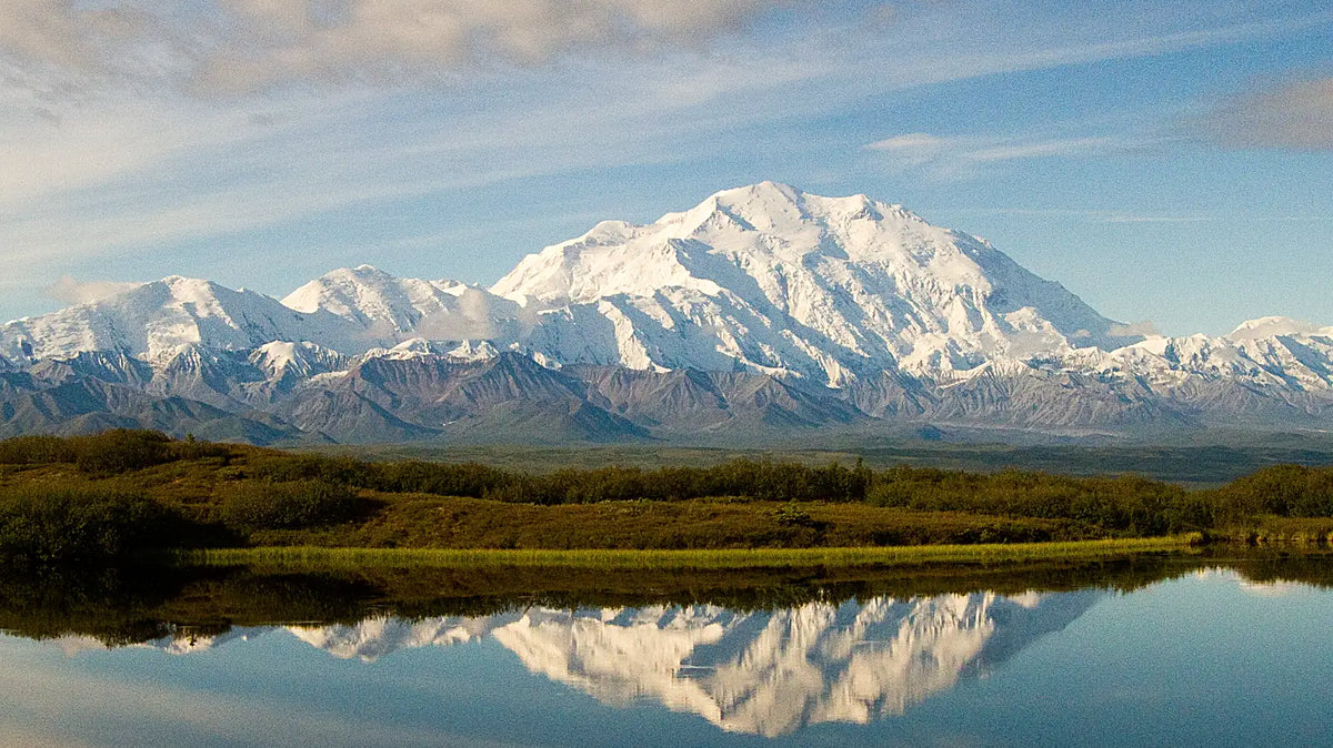 Alaska National Parks - Denali reflected in Wonder Lake on a clear day