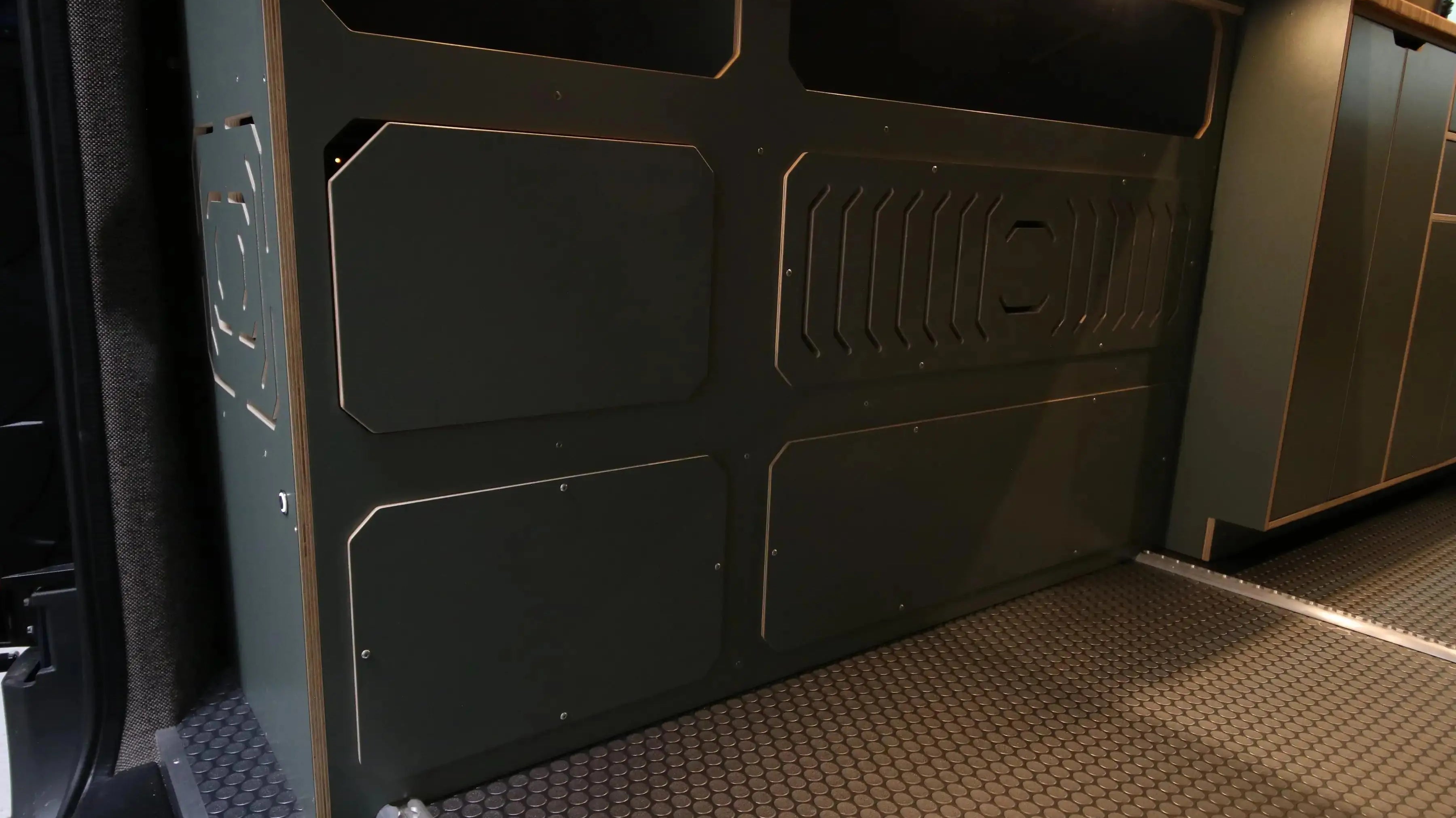 new vs used camper van - The prominent feature in this photo is the rear wall of the camper van, showcasi