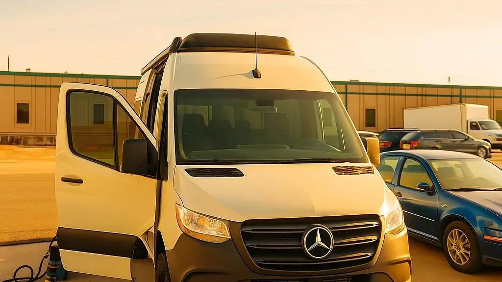 sprinter van sprinter van - The most prominent feature in this photo is the exterior of a Mercedes-Benz Spri