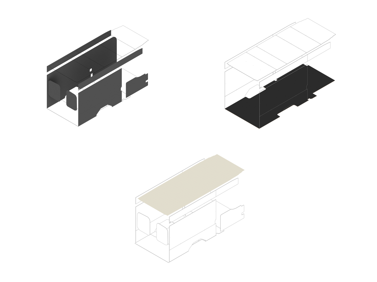 Transit 148 Extended Foundation Bundle - Upholstered (Charcoal colored) / Upholstered (Oat colored)