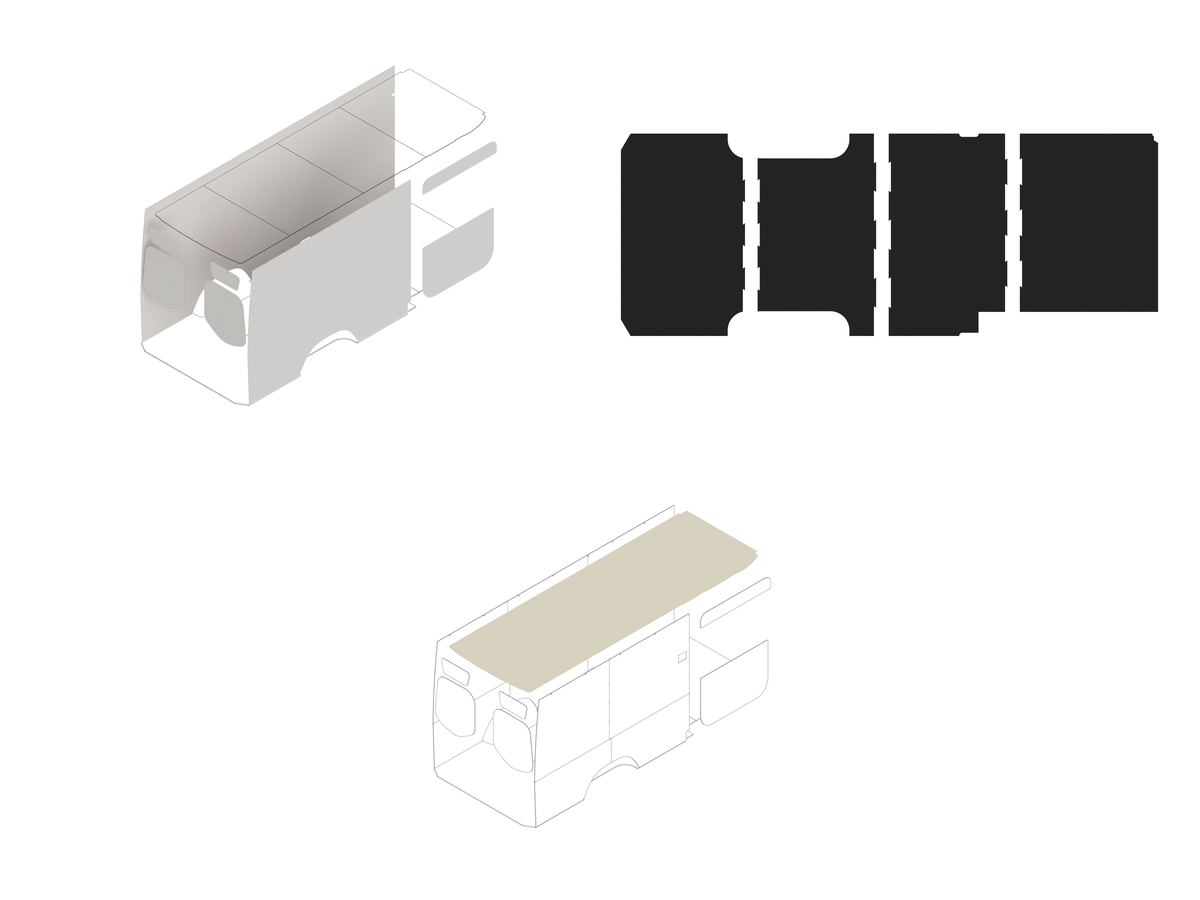 170 Foundation Bundle - White laminate / Upholstered (Oat colored)
