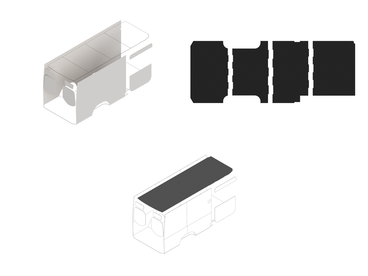 170 Foundation Bundle - White laminate / Upholstered (Charcoal colored)