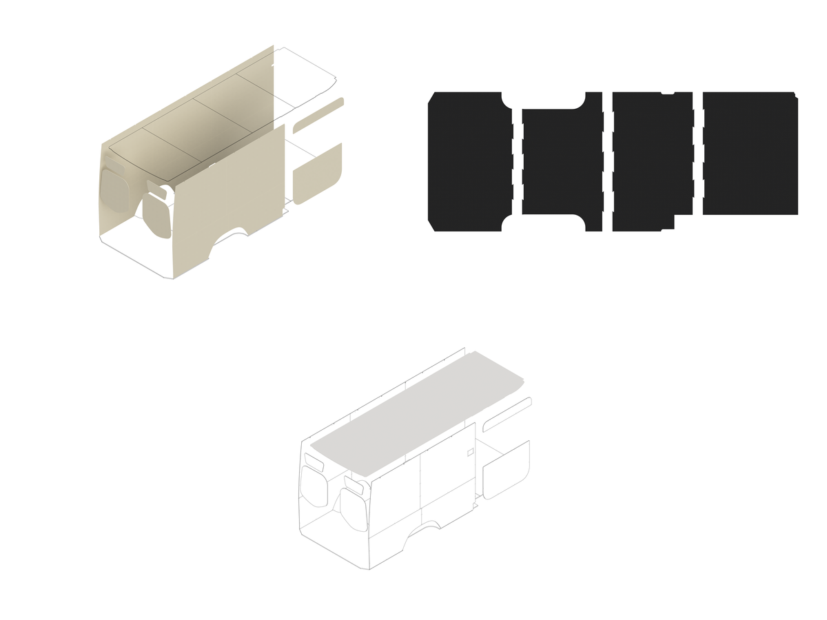 170 Foundation Bundle - Upholstered (Oat colored) / White laminate