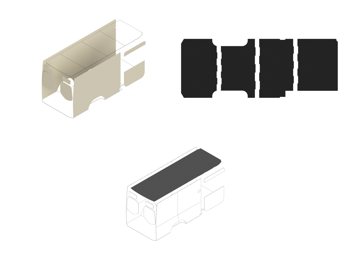 170 Foundation Bundle - Upholstered (Oat colored) / Upholstered (Charcoal colored)
