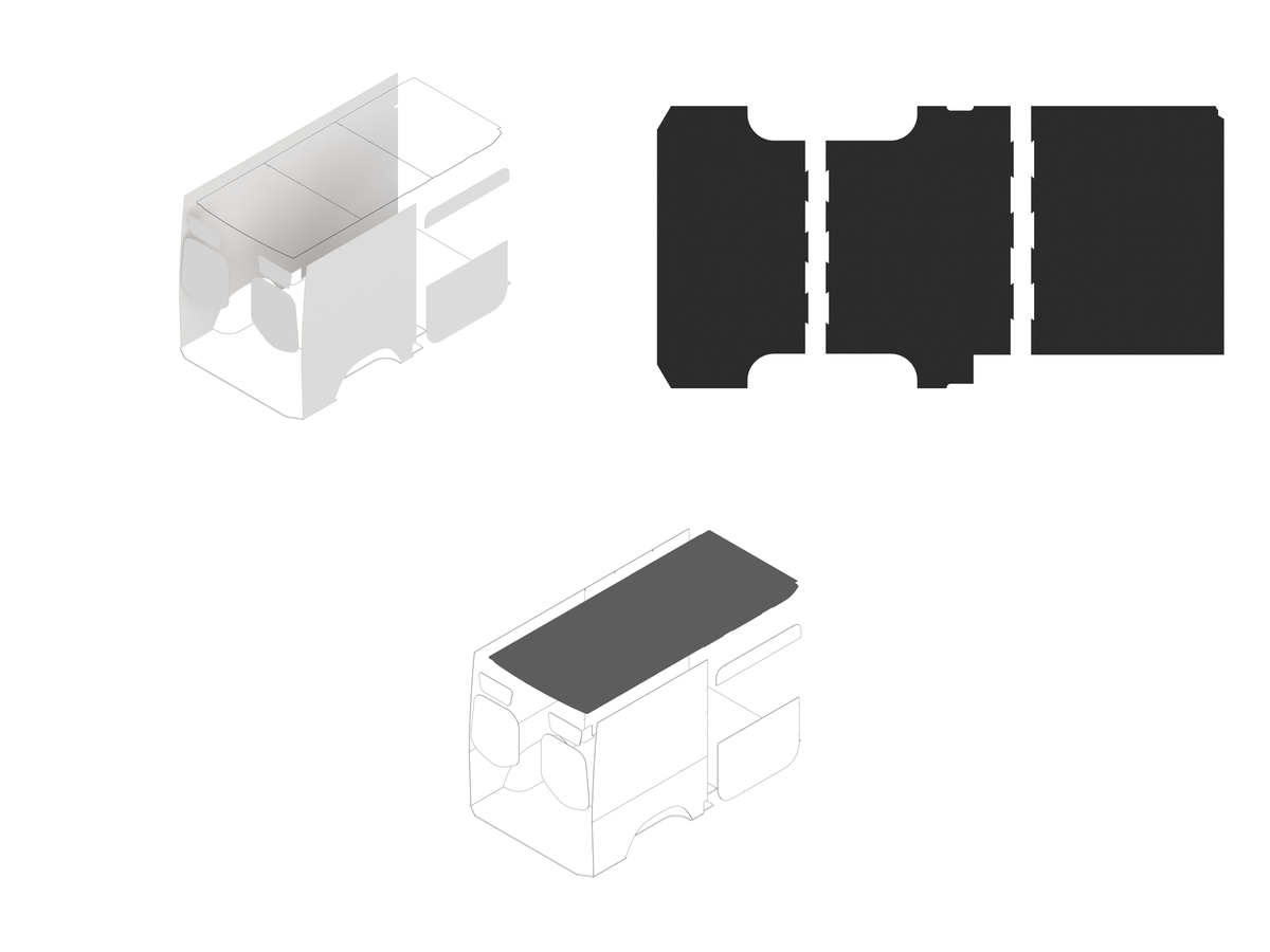 144 Foundation Bundle - White laminate / Upholstered (Charcoal colored)