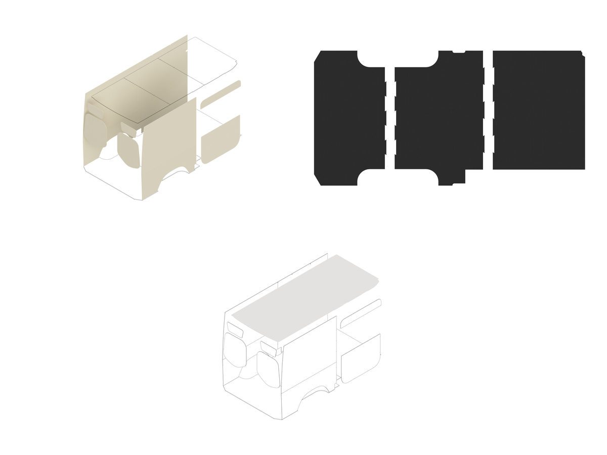 144 Foundation Bundle - Upholstered (Oat colored) / White laminate