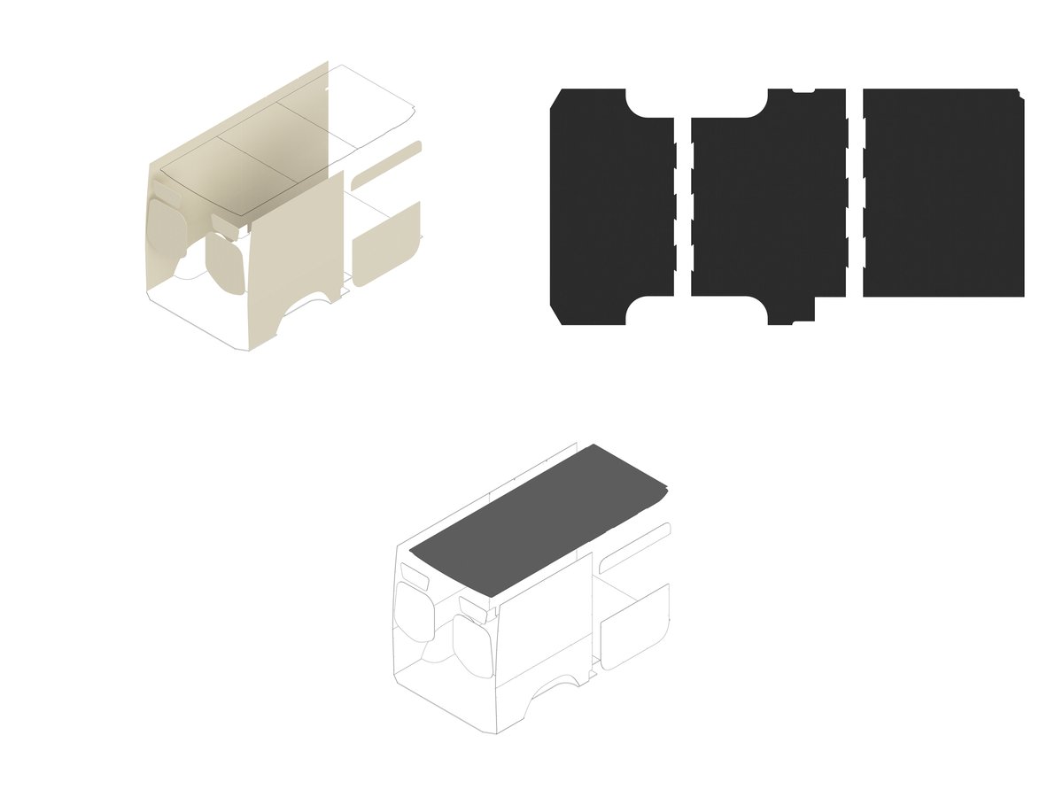 144 Foundation Bundle - Upholstered (Oat colored) / Upholstered (Charcoal colored)