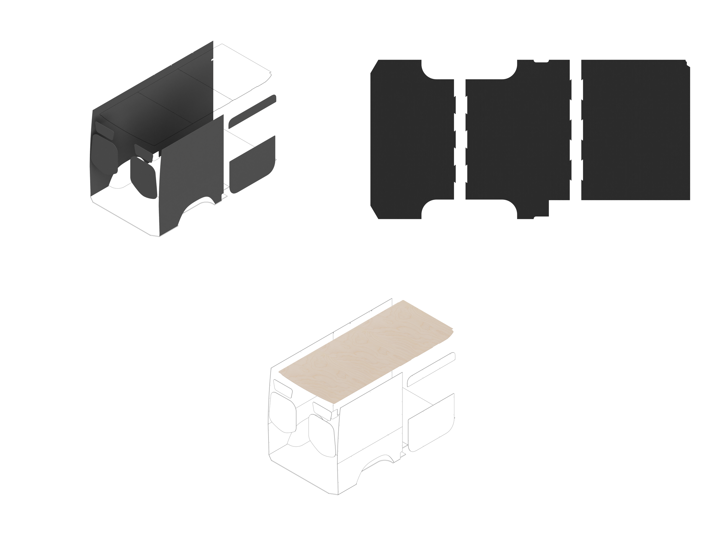 144 Foundation Bundle - Upholstered (Charcoal colored) / Raw baltic (requires DIY finishing - painting or upholstering)