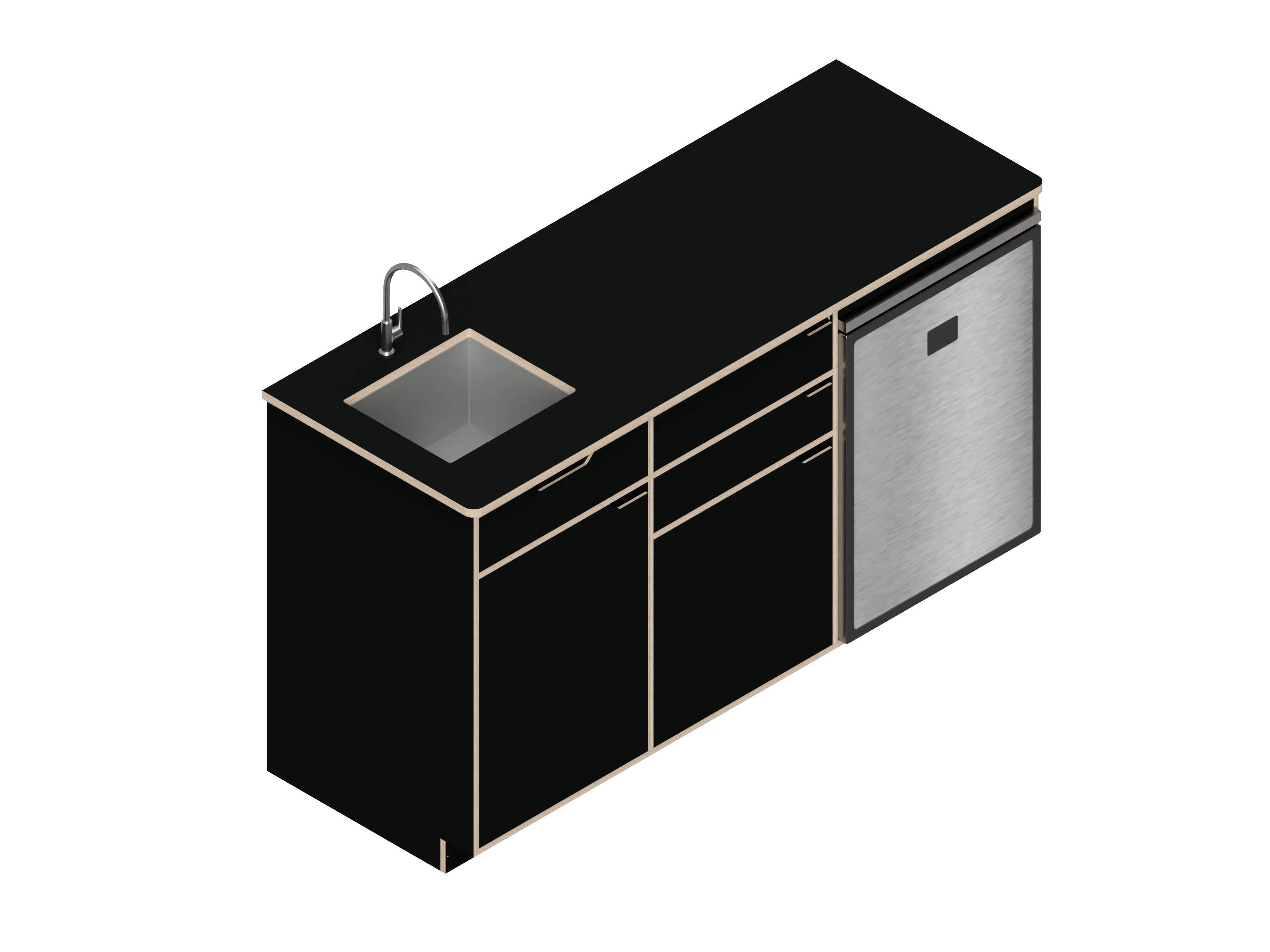 DIY Three unit Kitchen Galley (CR130) kit The Vansmith DIY