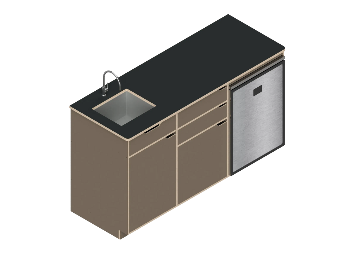 DIY Three unit Kitchen Galley (CR130) kit for Sprinter vans in Earth - The Vansmith DIY