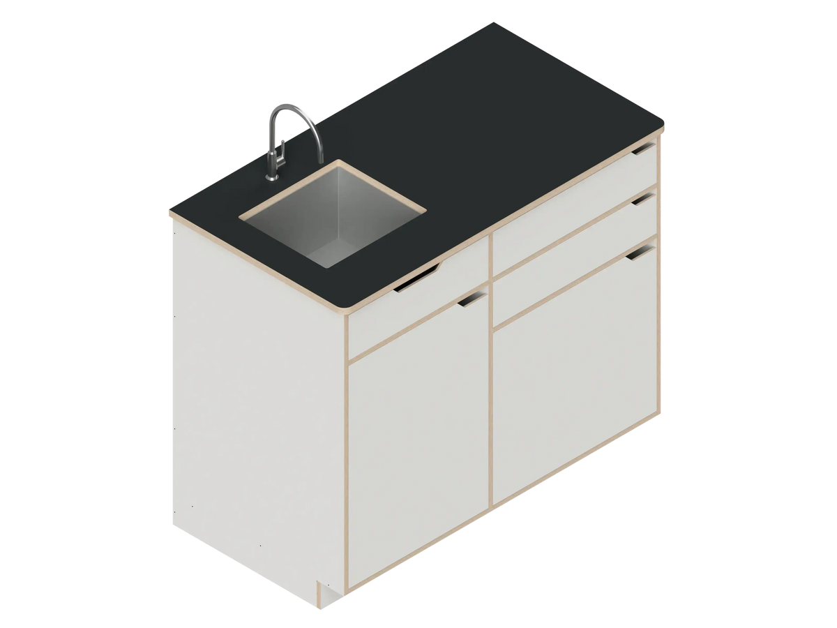 DIY Dual unit Kitchen Galley kit with Storage for Transit vans in Dover White - The Vansmith DIY