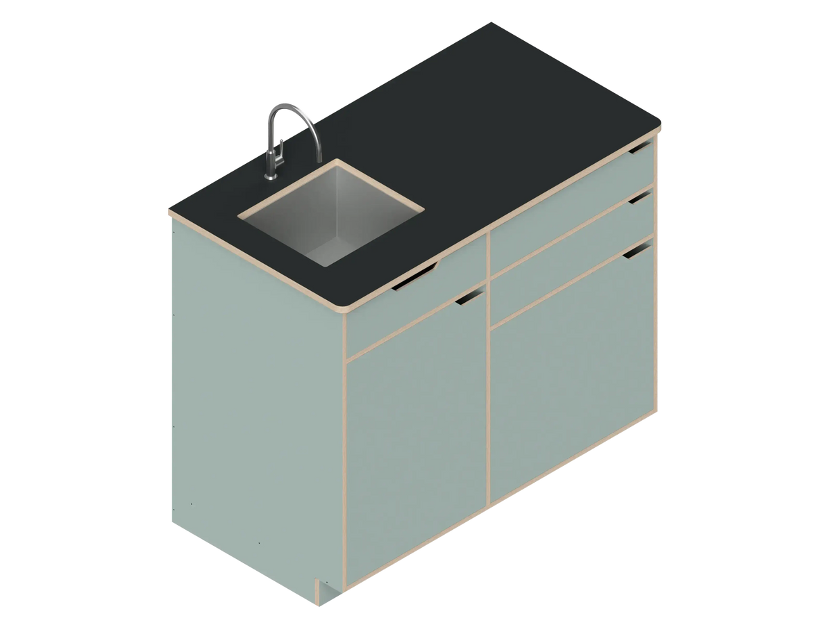 DIY Dual unit Kitchen Galley kit with Storage for Transit vans in Fossil - The Vansmith DIY