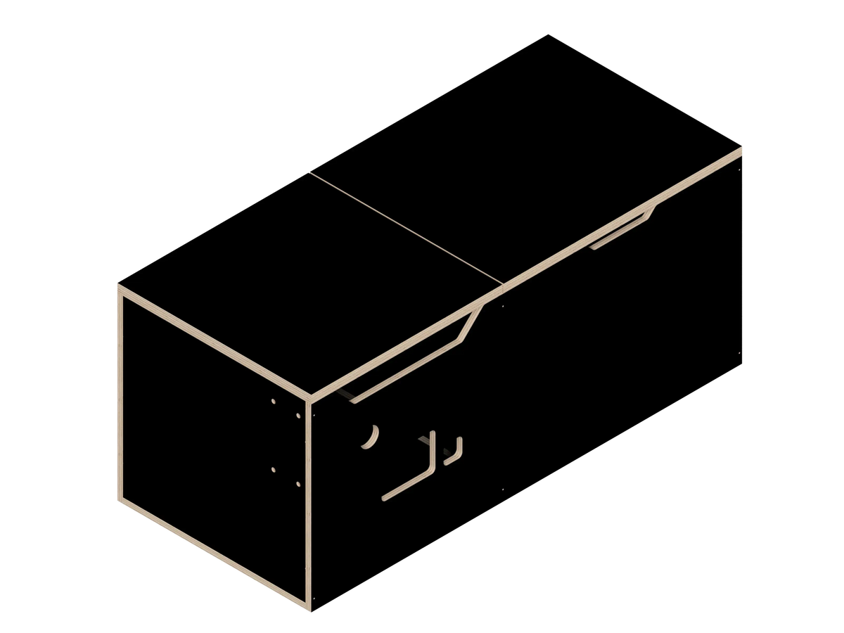 DIY Bench (40") kit with toilet cutout for vans in Black - The Vansmith DIY