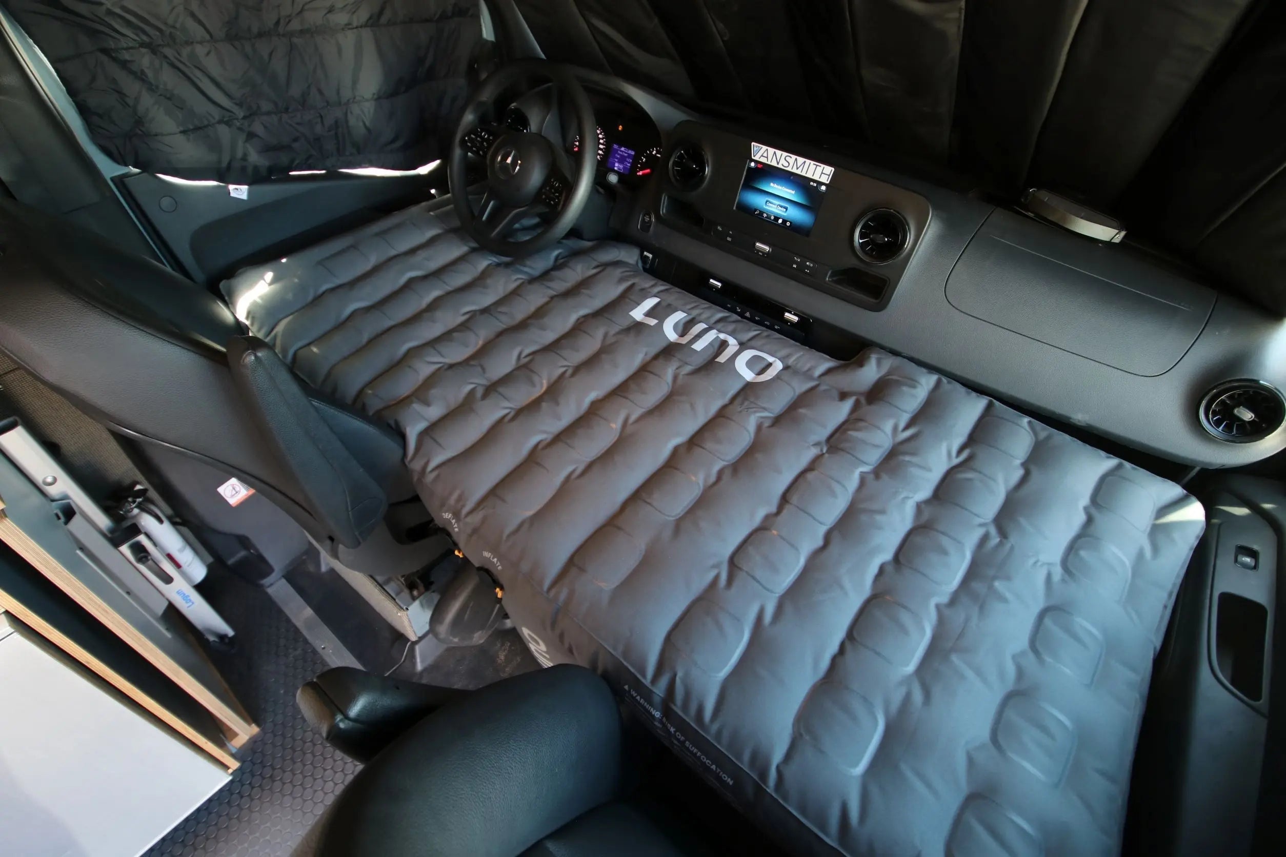 Product-Review-Luno-Sprinter-Front-Cab-Air-Mattress The Vansmith