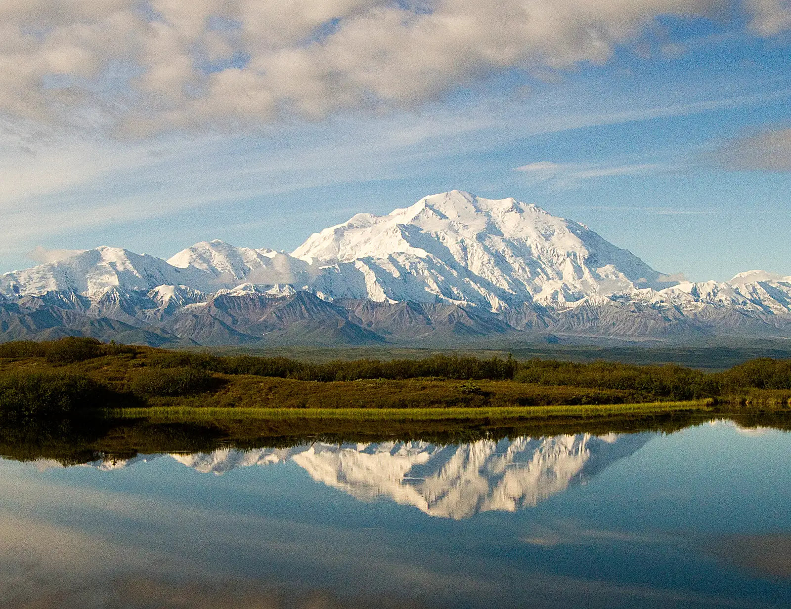Alaska National Parks - Denali reflected in Wonder Lake on a clear day