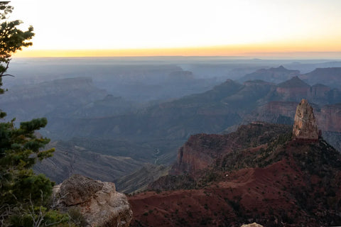 Grand Canyon North Rim vs. South Rim - Sunrise at Point Imperial, the highest overlook on the North Rim