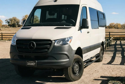 pre built camper vans - The most prominent feature in the photo is the exterior of a Mercedes Sprinter v