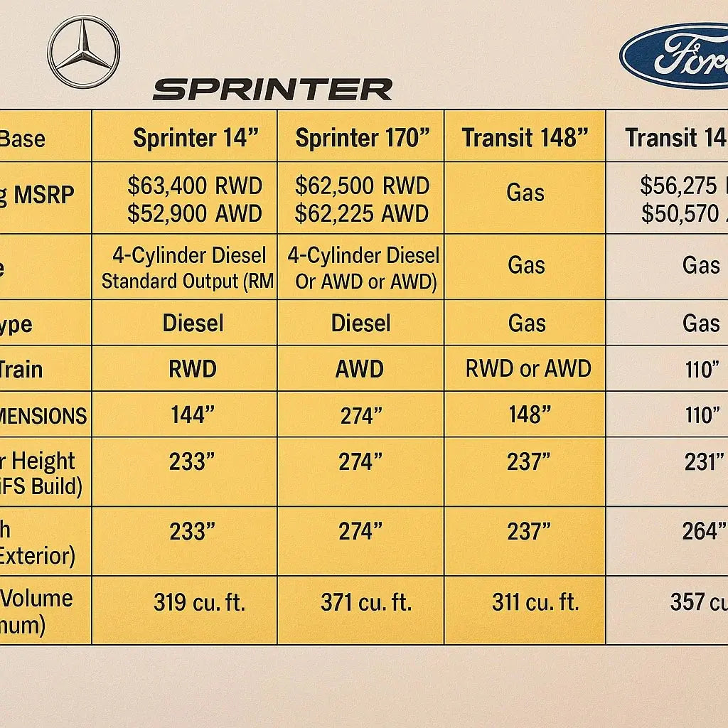 Sprinter 2500 High Roof vs 3500: Ride, Payload, and Cost Guide