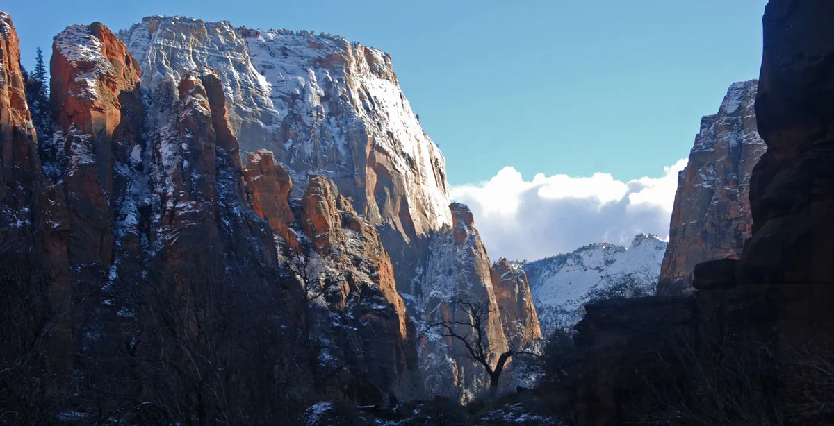 Zion hikes - Evening light on the Great White Throne in Zion Canyon