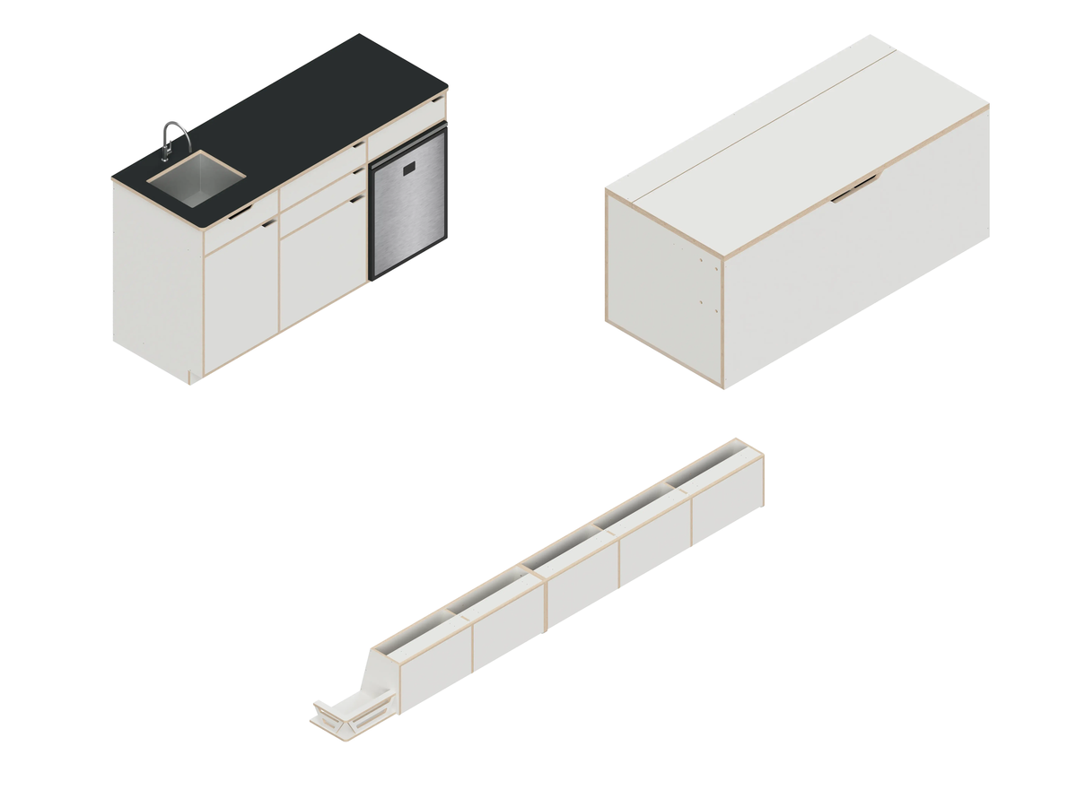 DIY van bundle for Sprinter 144 - Baltic Birch with white laminate