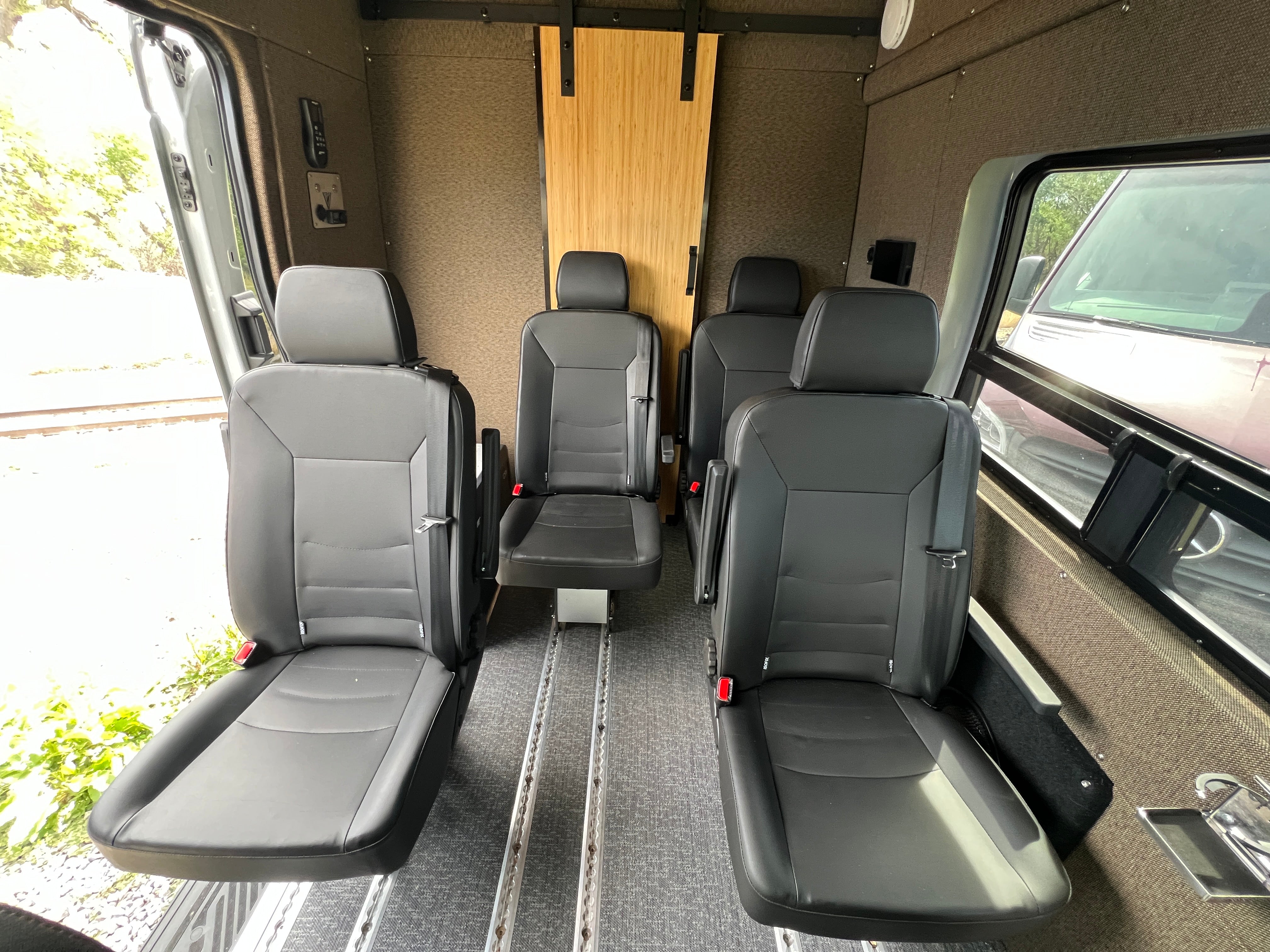Rear view of removable bed platform and storage
