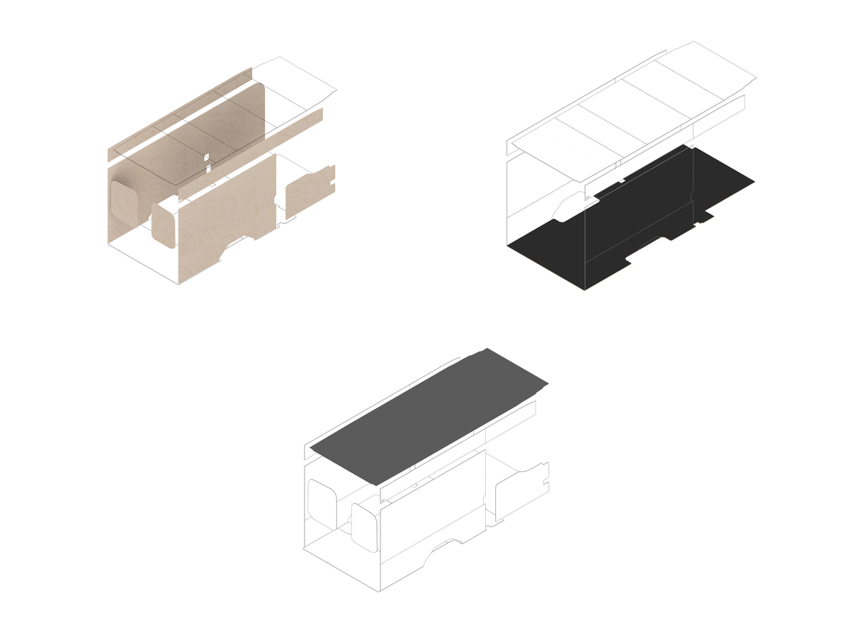 Transit 148 Extended Foundation Bundle - Raw baltic (requires DIY finishing - painting or upholstering) / Upholstered (Charcoal colored)