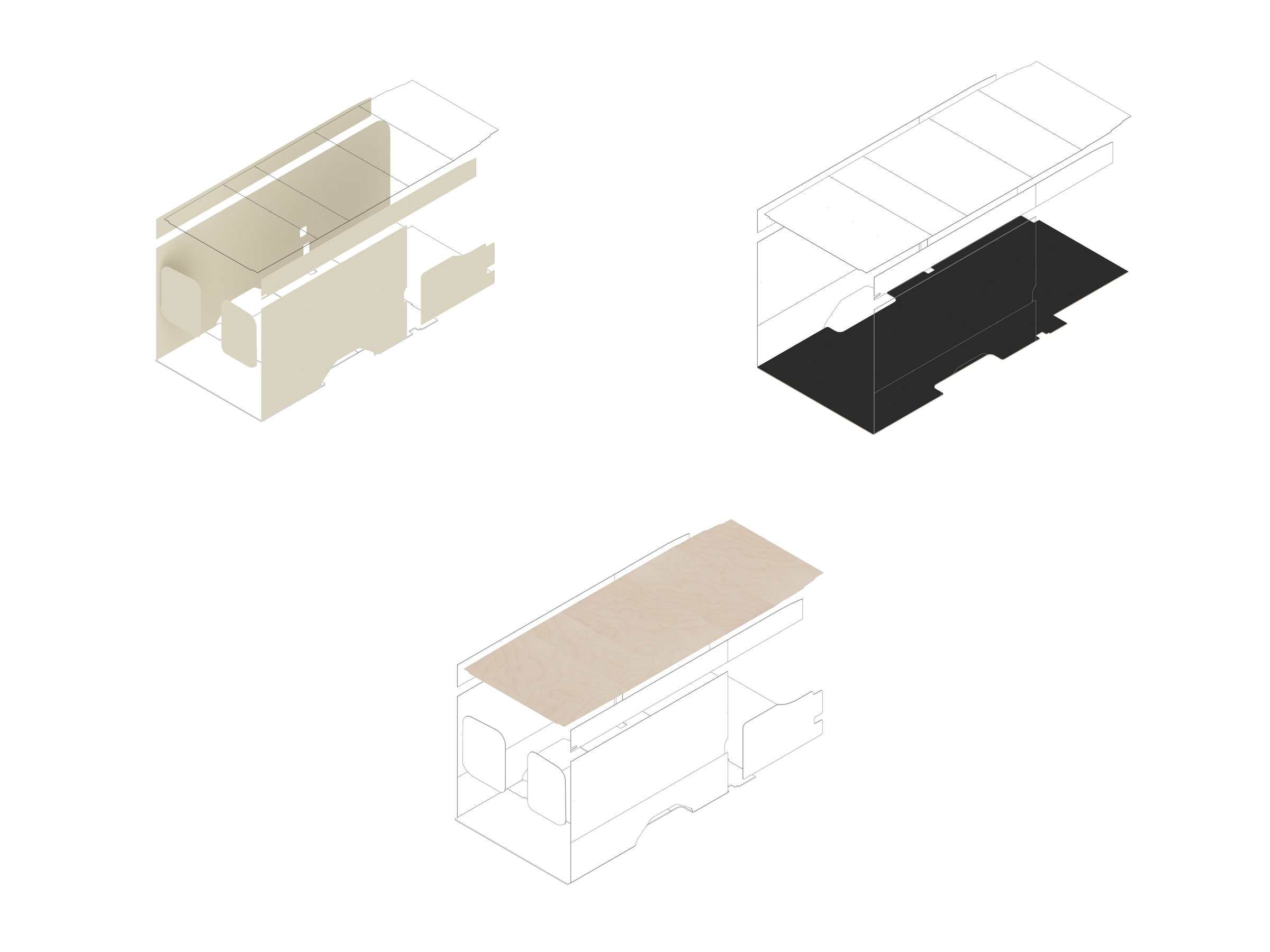 Transit 148 Extended Foundation Bundle - Upholstered (Oat colored) / Pre-finished Birch