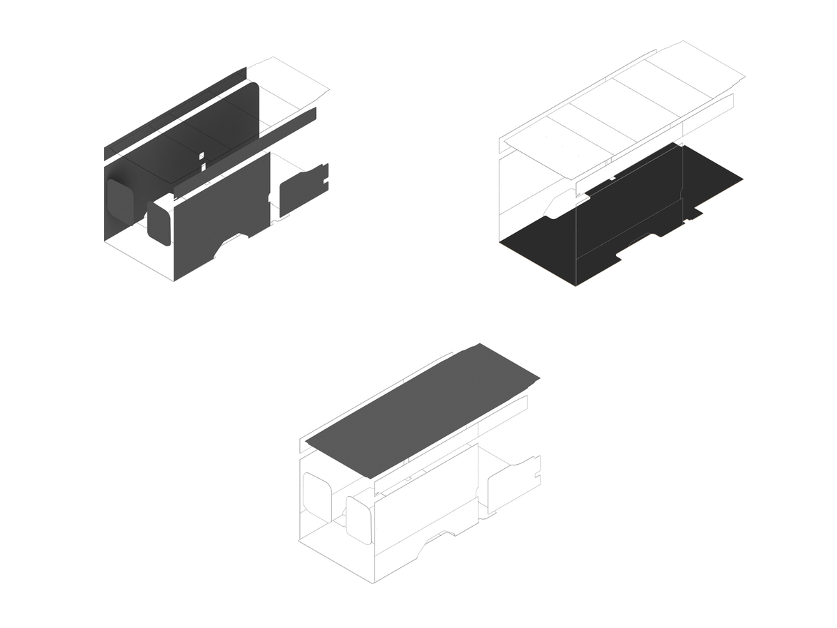 Transit 148 Extended Foundation Bundle - Upholstered (Charcoal colored) / Upholstered (Charcoal colored)