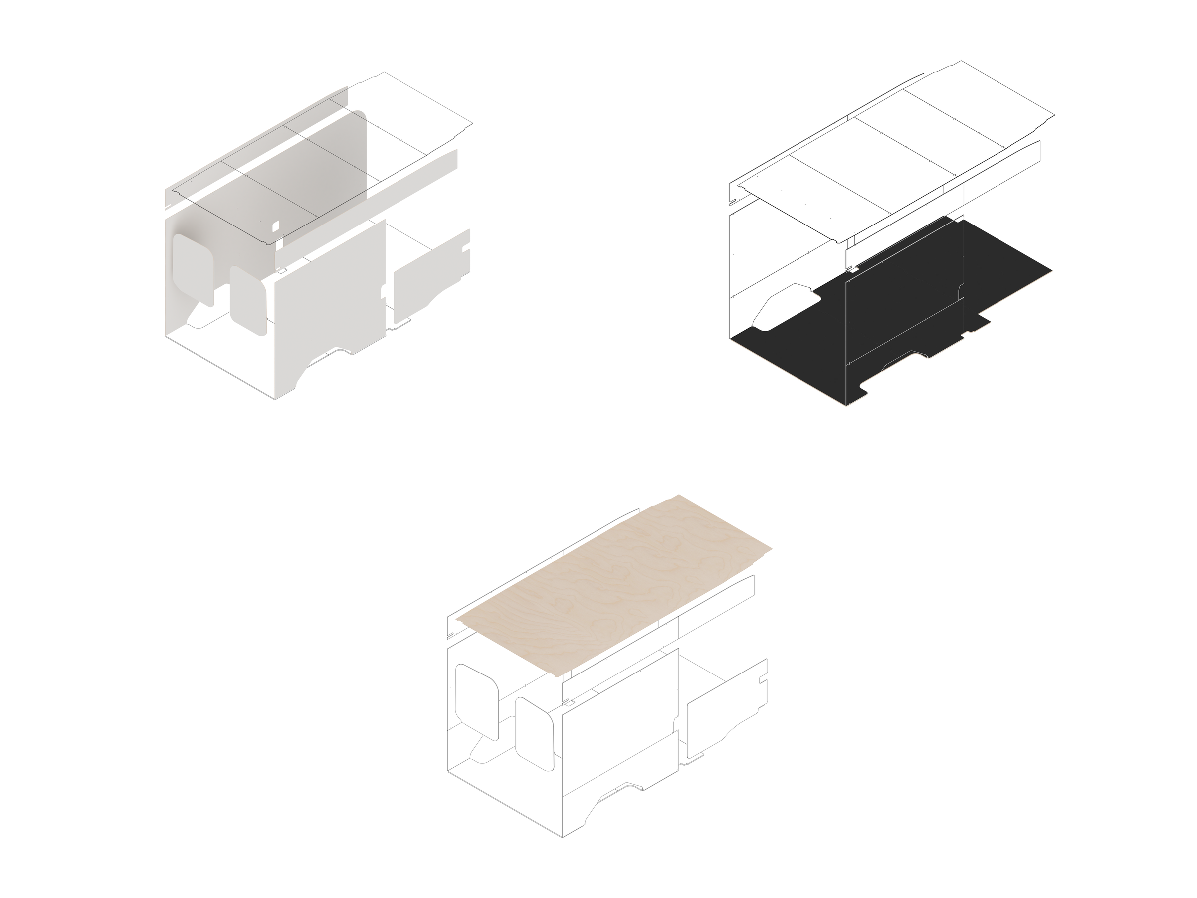 Transit 148 Foundation Bundle - White laminate / Raw baltic (requires DIY finishing - painting or upholstering)