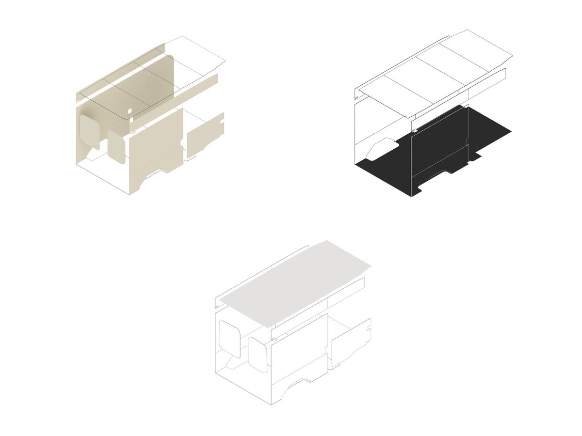 Transit 148 Foundation Bundle - Upholstered (Oat colored) / White laminate