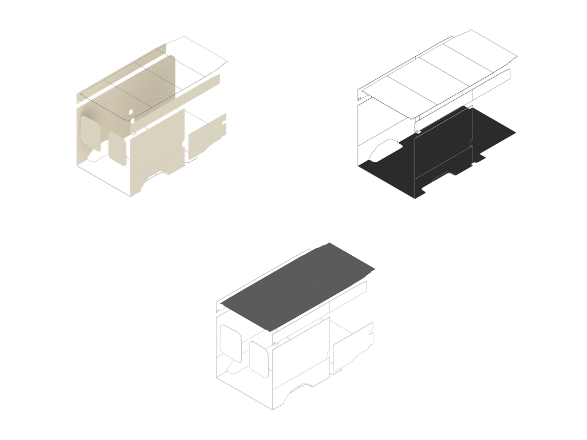 Transit 148 Foundation Bundle - Upholstered (Oat colored) / Upholstered (Charcoal colored)
