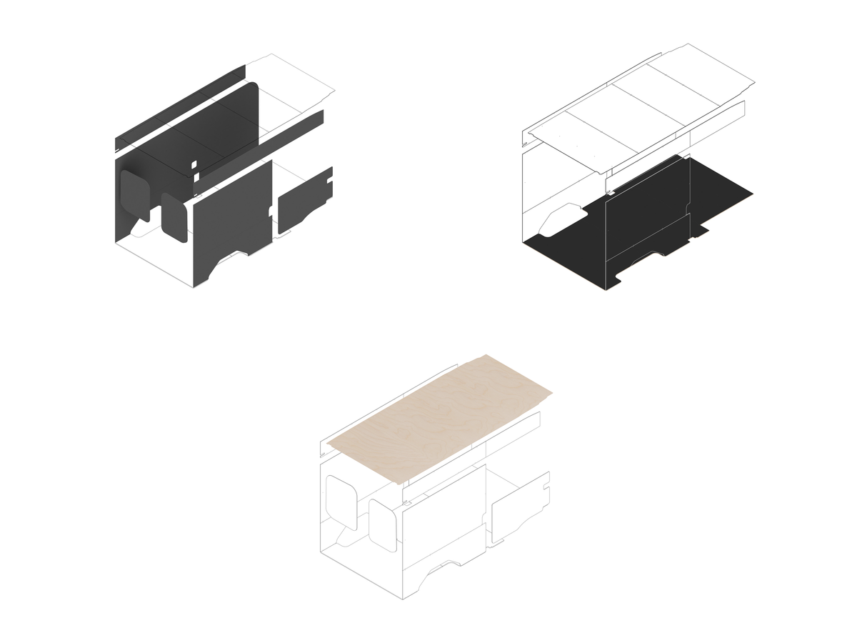 Transit 148 Foundation Bundle - Upholstered (Charcoal colored) / Raw baltic (requires DIY finishing - painting or upholstering)