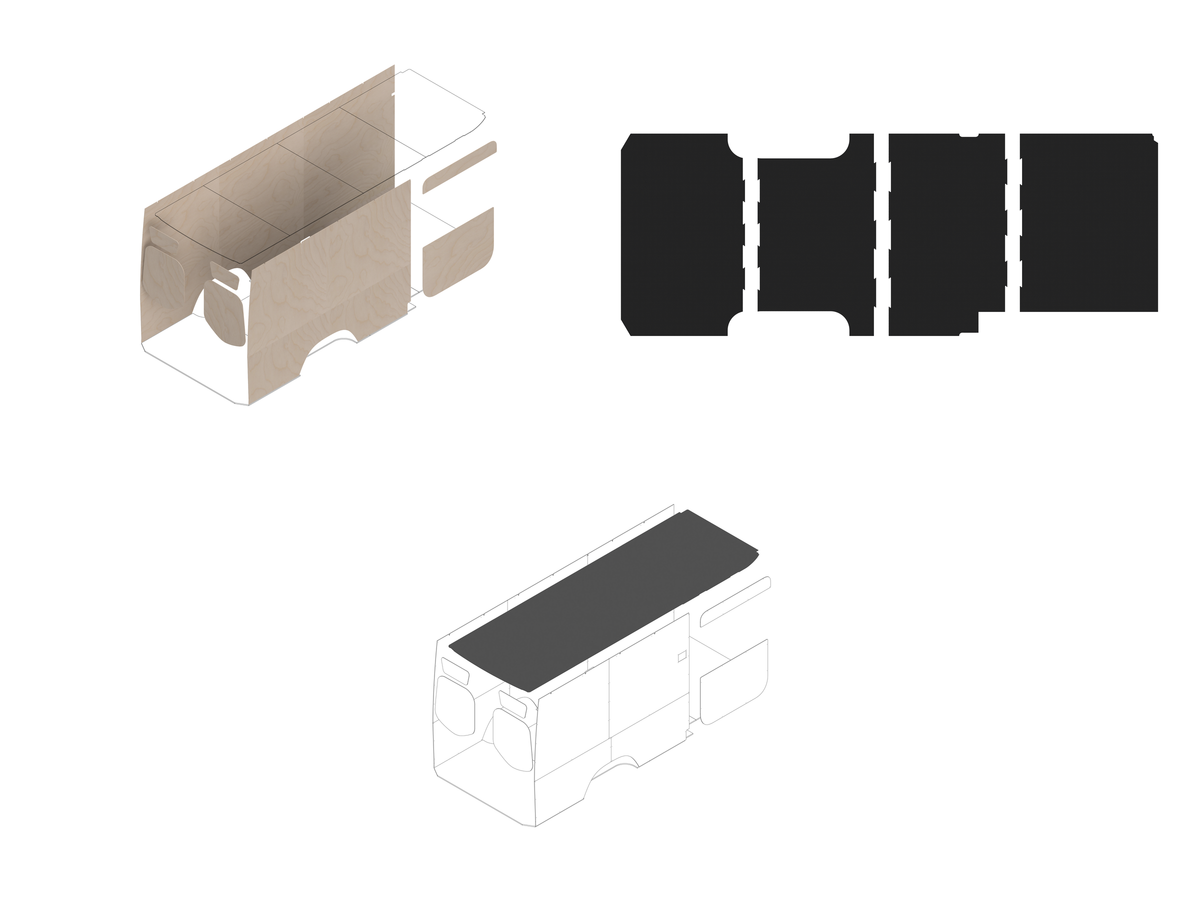170 Foundation Bundle - Pre-finished Birch / Upholstered (Charcoal colored)