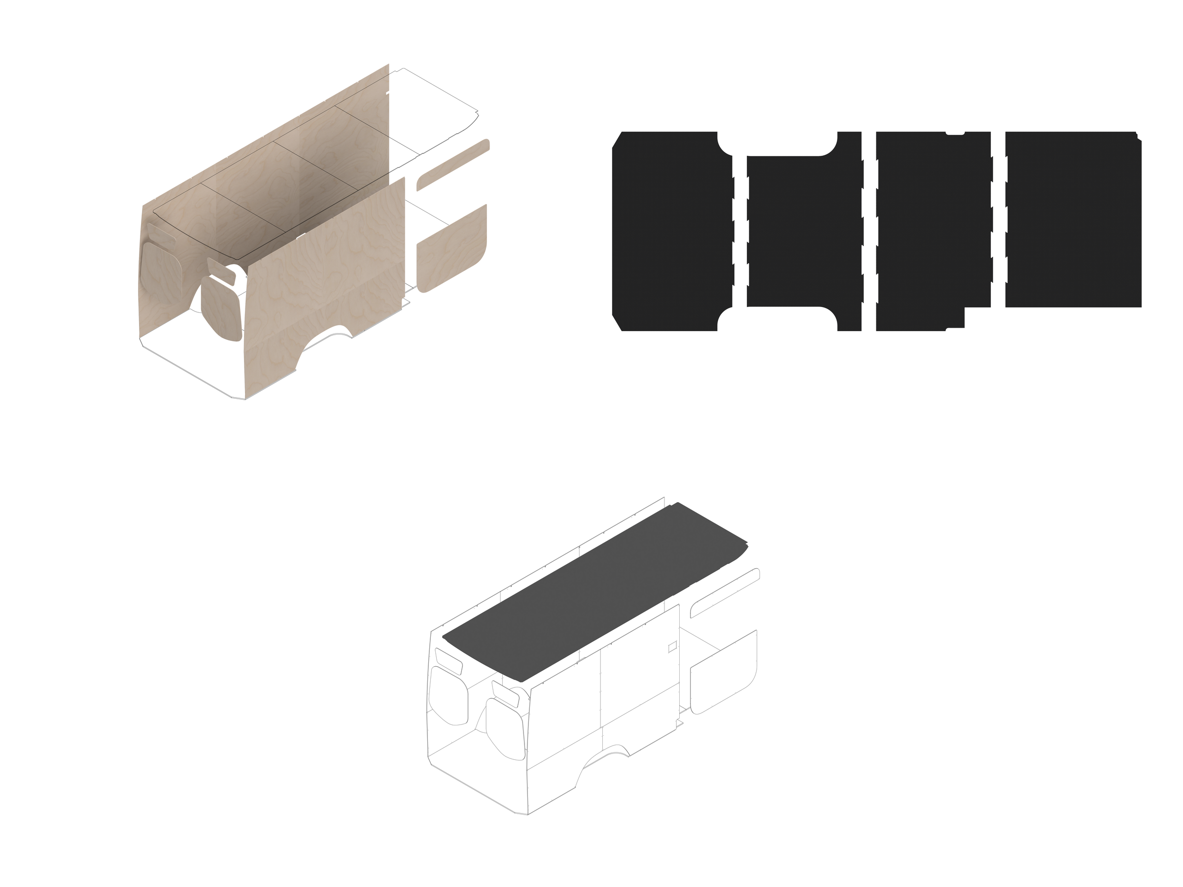 170 Foundation Bundle - Pre-finished Birch / Upholstered (Charcoal colored)