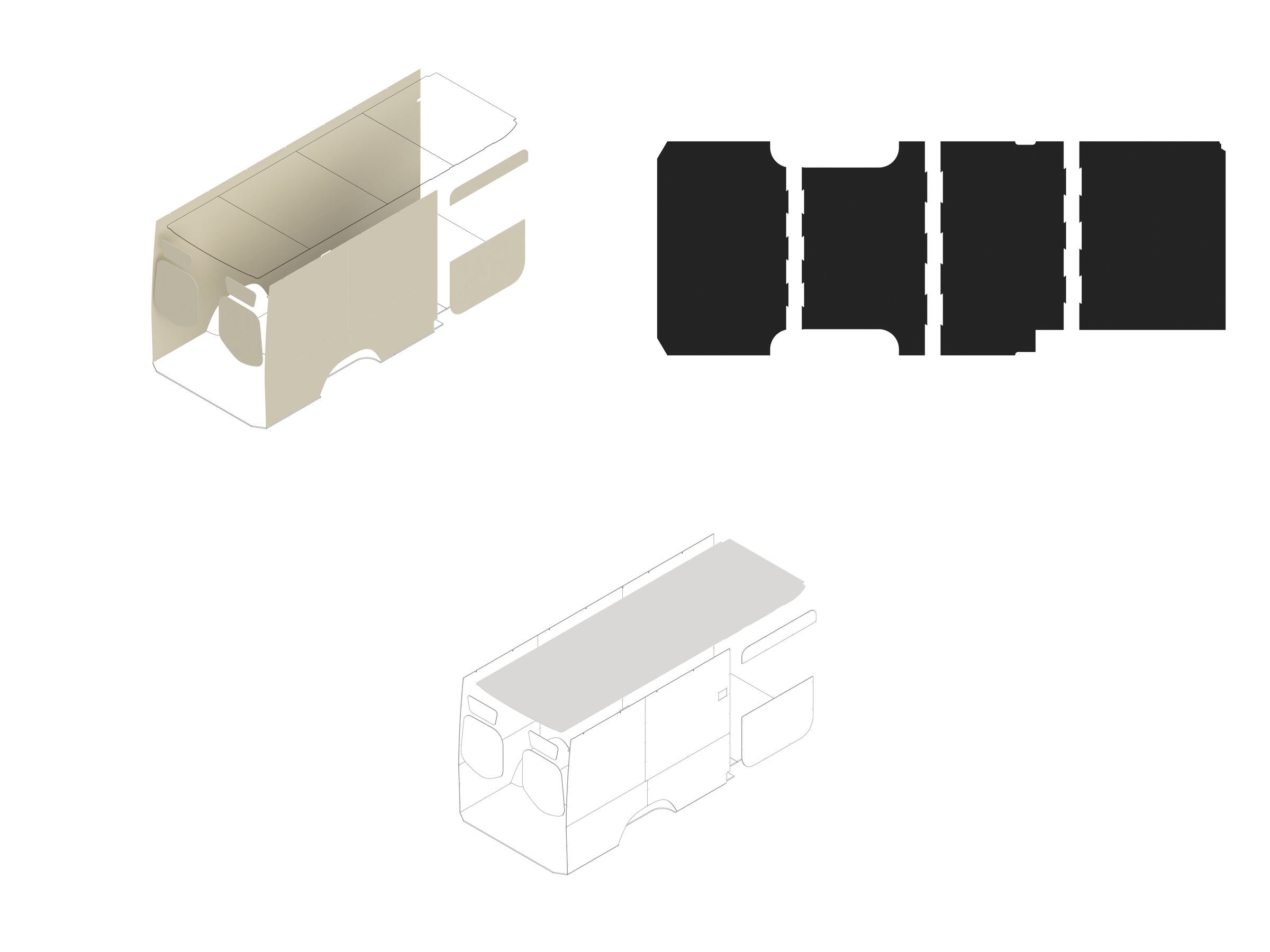 170 Foundation Bundle - Upholstered (Oat colored) / White laminate
