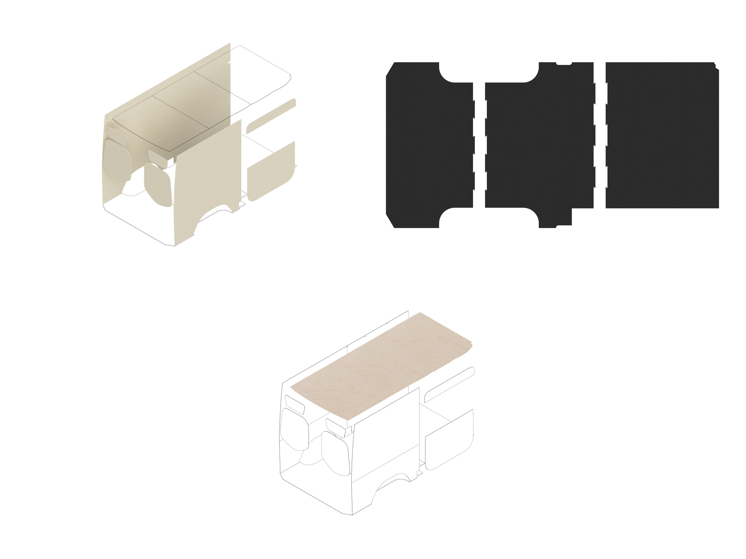 144 Foundation Bundle - Upholstered (Oat colored) / Raw baltic (requires DIY finishing - painting or upholstering)
