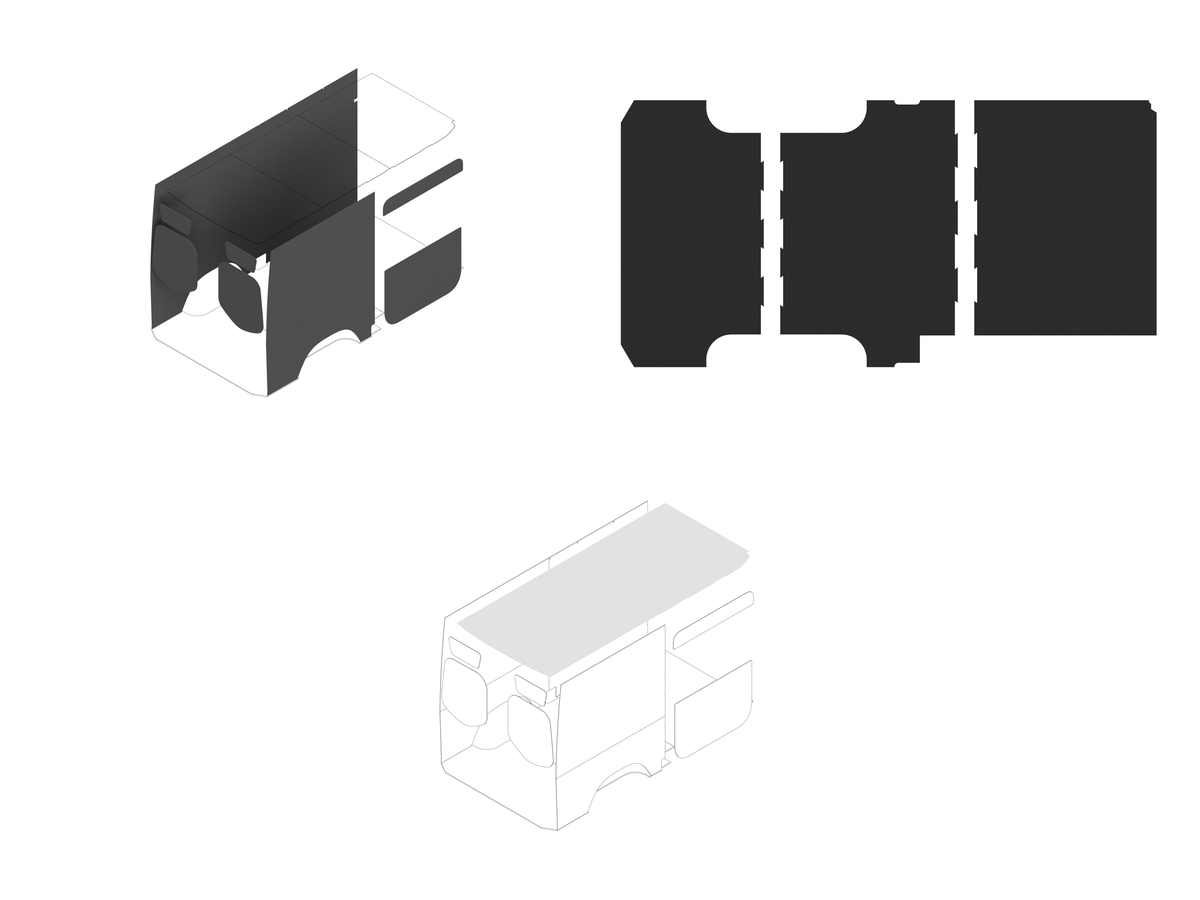 144 Foundation Bundle - Upholstered (Charcoal colored) / White laminate