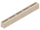 Isometric line drawing of The Vansmith DIY Full Length upper cabinet for Transit 148, showing a long rectangular Baltic Birch Plywood structure split into four open-topped sections with vertical dividers.