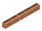 Isometric line drawing of The Vansmith DIY Full Length upper cabinet for Transit 148, showing a long rectangular Baltic Birch Plywood structure split into four open-topped sections with vertical dividers.
