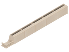 Isometric line drawing of the Full Length upper cabinet for Sprinter 144 by The Vansmith DIY‚Äîfeatures a long, rectangular metal channel with reinforcing brackets, a flared slotted end, and is compatible with Baltic Birch Plywood panels.
