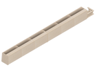 Isometric line drawing of The Vansmith DIY Full Length Upper Cabinet for Transit 148E: a rectangular Baltic Birch plywood unit with four open-top compartments, vertical dividers, and included mounting kit for easy assembly.