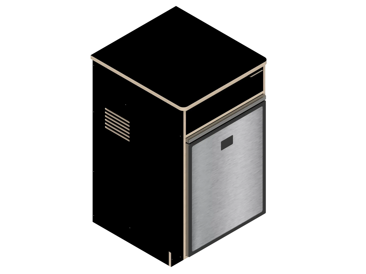 DIY Single unit Refrigerator Galley (CR85) kit for Sprinter vans in Black - The Vansmith DIY