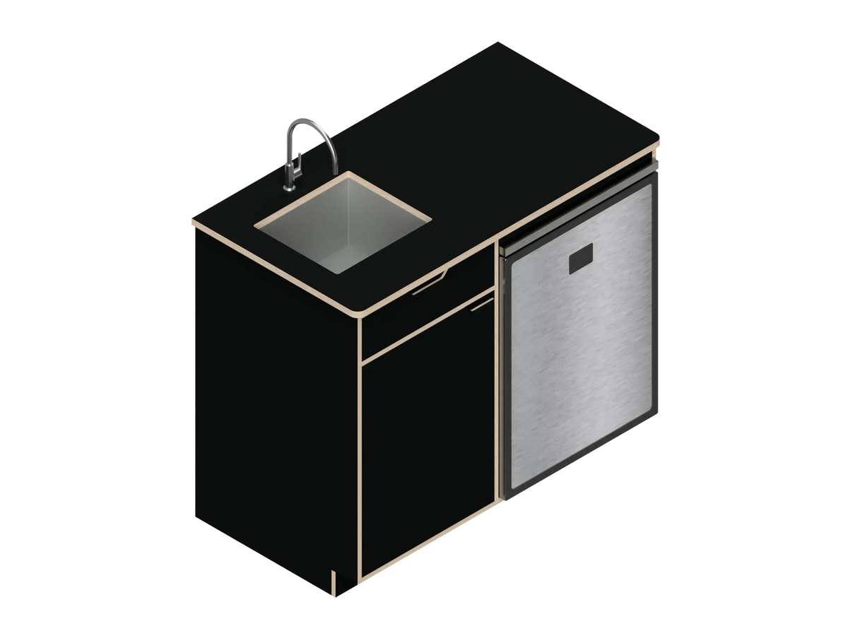 DIY Dual unit Kitchen Galley kit (CR130) for Sprinter vans in Black - The Vansmith DIY