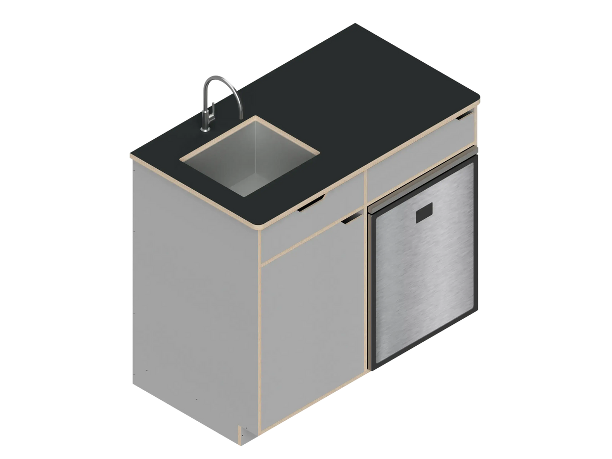 DIY Dual unit Kitchen Galley kit (CR85) for Sprinter vans in Fog - The Vansmith DIY