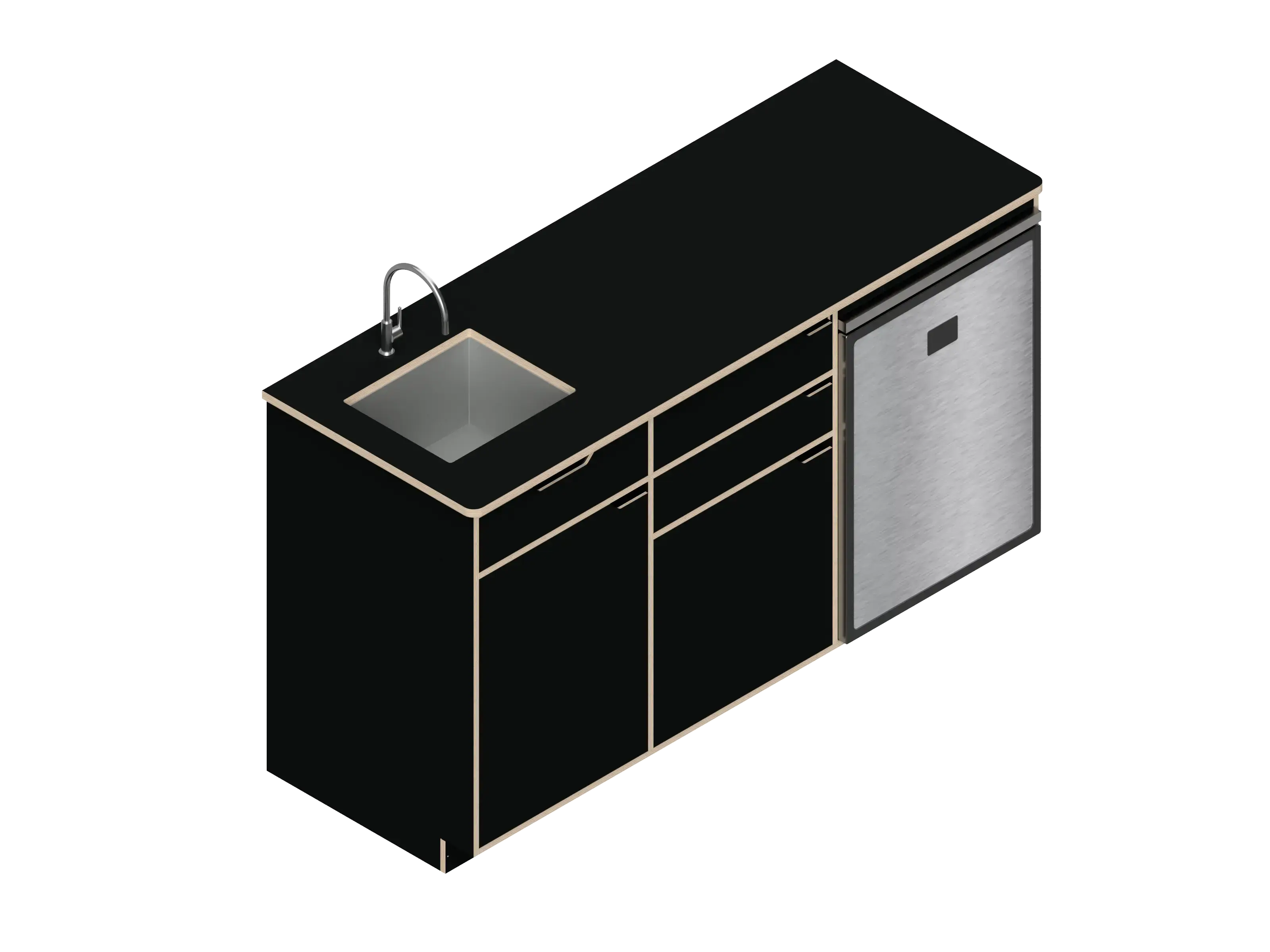 DIY Three unit Kitchen Galley (CR130) kit The Vansmith DIY