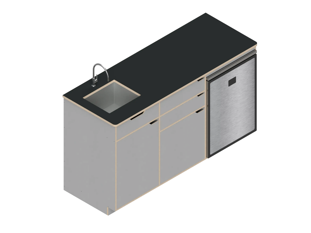 DIY Three unit Kitchen Galley (CR130) kit for Sprinter vans in Fog - The Vansmith DIY