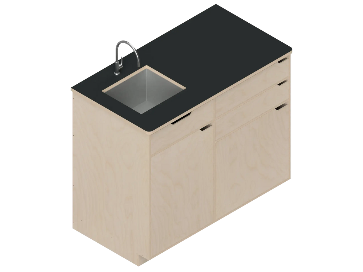 DIY Dual unit Kitchen Galley kit with Storage for Transit vans in Baltic Birch - The Vansmith DIY