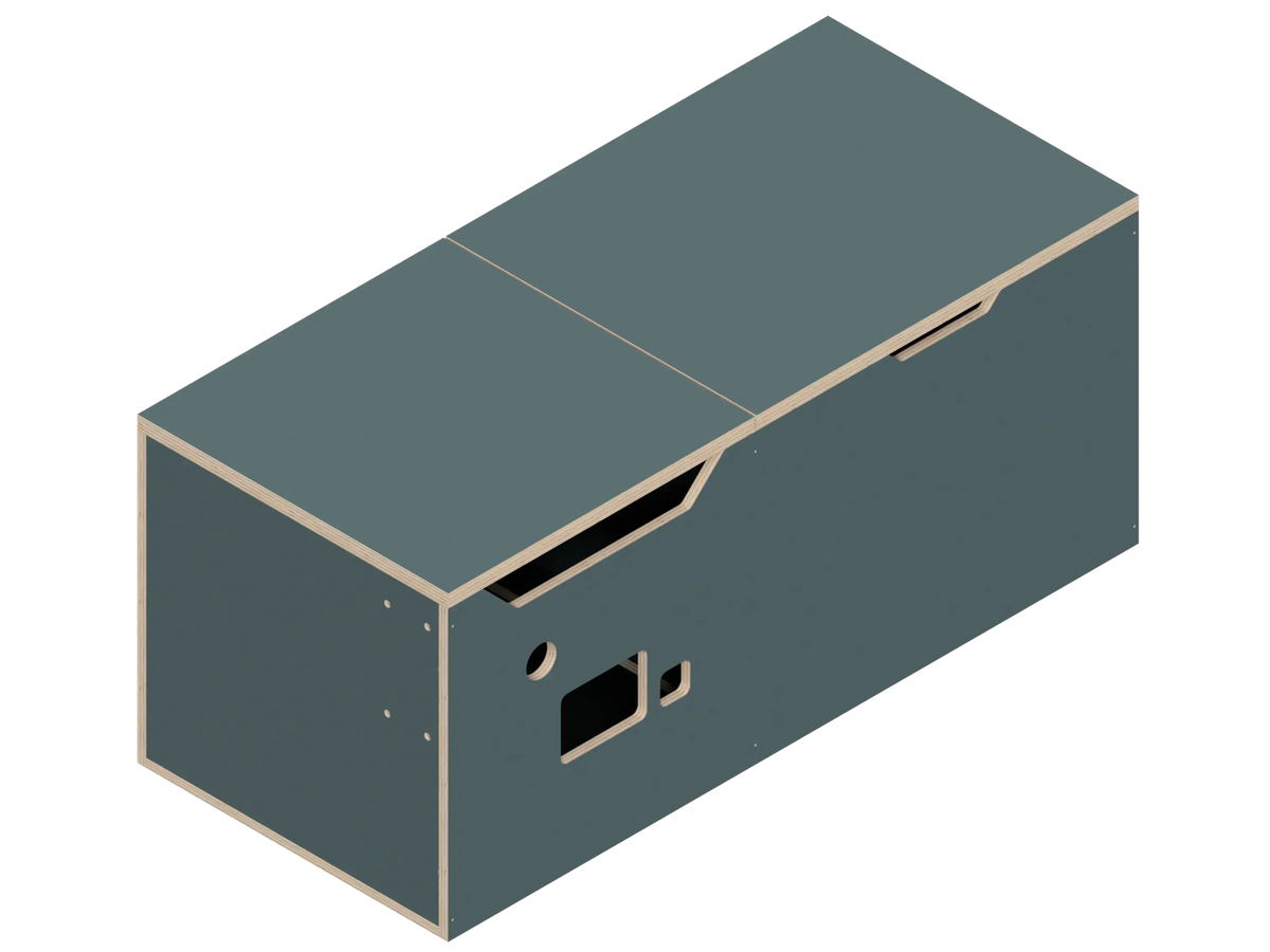 DIY Bench (40") kit with toilet cutout for vans in Winter Sky - The Vansmith DIY