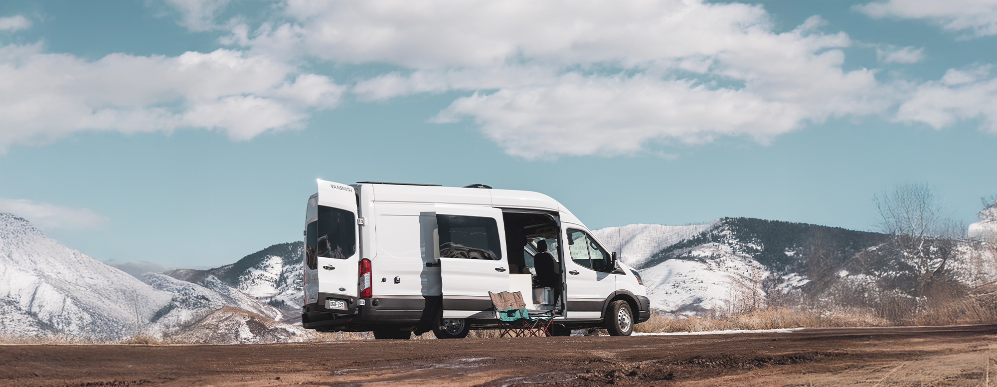 Side Exterior of Ford Transit Conversion Van by The Vansmith in Boulder, Colorado